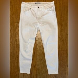 J Brand White Mid-Rise Capri Jeans
